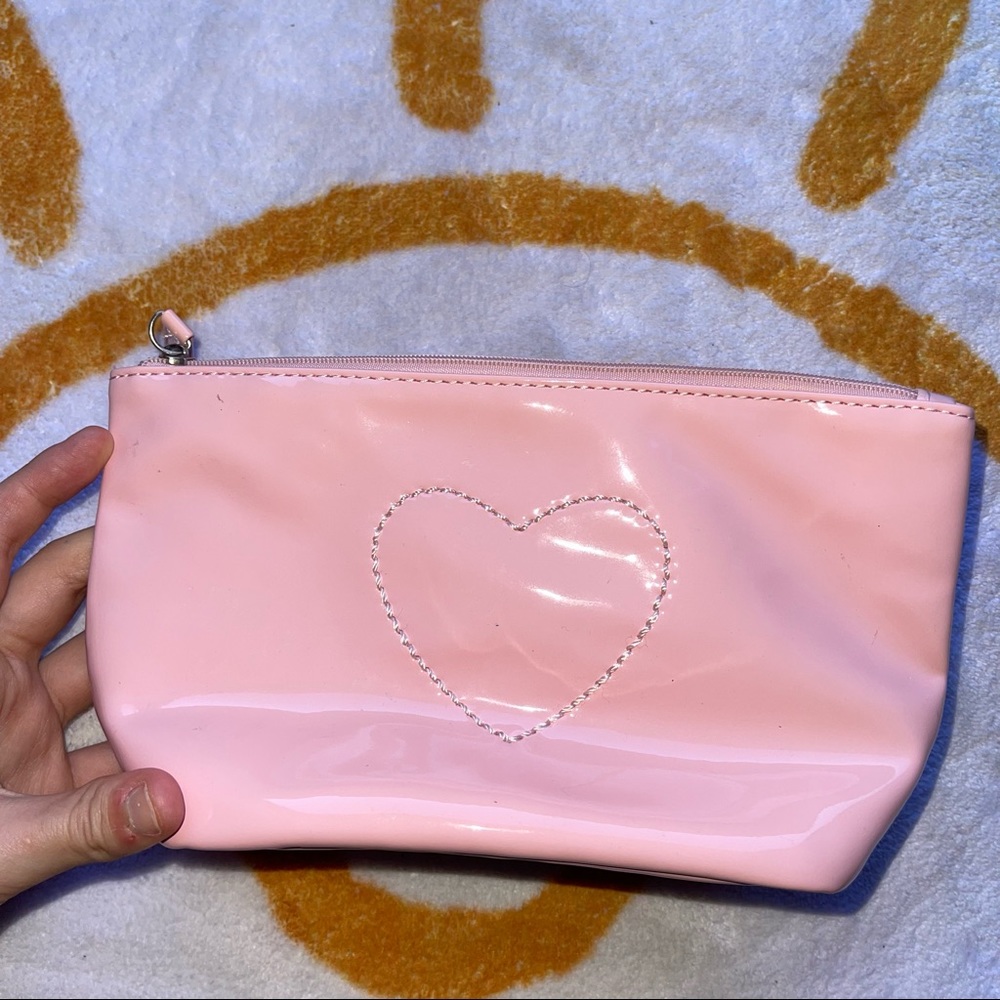 Super Cute Light Pink Heart Cosmetic/Makeup/Skincare Organizing Travel Bag